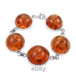925 Sterling Silver Natural Amber Bracelet Jewelry Gift for Women Size 7.5