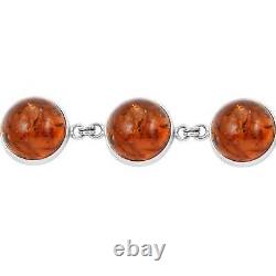 925 Sterling Silver Natural Amber Bracelet Jewelry Gift for Women Size 7.5