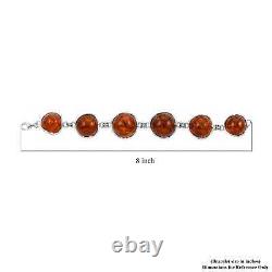925 Sterling Silver Natural Amber Bracelet Jewelry Gift for Women Size 8.25