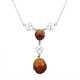 925 Sterling Silver Natural Amber Necklace Jewelry Gift for Women Size 20