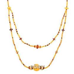 925 Sterling Silver Natural Amber Necklace Jewelry Gift for Women Size 29