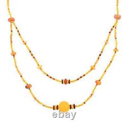 925 Sterling Silver Natural Amber Necklace Jewelry Gift for Women Size 30