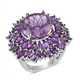 925 Sterling Silver Natural Amethyst Flower Ring Jewelry Gift Size 7 Ct 17.8