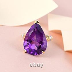 925 Sterling Silver Natural Amethyst Solitaire Ring Jewelry Gift Ct 18.7