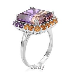 925 Sterling Silver Natural Ametrine Citrine Ring Jewelry Gift Ct 15.5