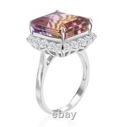 925 Sterling Silver Natural Ametrine Moissanite Ring Jewelry Gift Ct 13.3