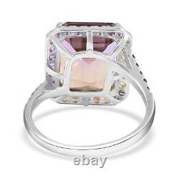 925 Sterling Silver Natural Ametrine Solitaire Ring Jewelry Gift Ct 10