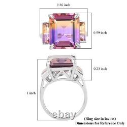 925 Sterling Silver Natural Ametrine Trilogy Ring Jewelry Gift Size 10 Ct 11