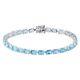 925 Sterling Silver Natural Aquamarine Bracelet Jewelry Gift Size 7.75 Ct 12.5