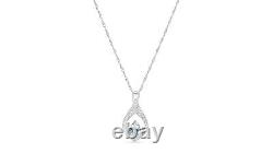 925 Sterling Silver Natural Aquamarine Pendant For Woman Wedding Jewelry Gift