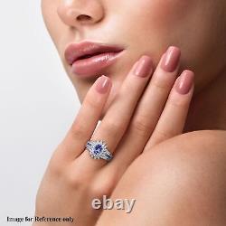 925 Sterling Silver Natural Blue Tanzanite Cocktail Ring Jewelry Size 8 Ct 1.5