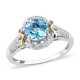 925 Sterling Silver Natural Blue Topaz Zircon Ring Jewelry Gift Size 8 Ct 2.4