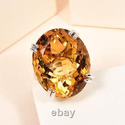 925 Sterling Silver Natural Citrine Solitaire Ring Jewelry Gift Size 10 Ct 50