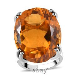 925 Sterling Silver Natural Citrine Solitaire Ring Jewelry Gift Size 6 Ct 50