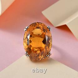 925 Sterling Silver Natural Citrine Solitaire Ring Jewelry Gift Size 6 Ct 50