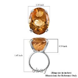 925 Sterling Silver Natural Citrine Solitaire Ring Jewelry Gift Size 7 Ct 50