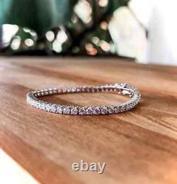 925 Sterling Silver Natural Diamond Tennis Bracelet, For Jewelry Gift