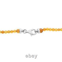 925 Sterling Silver Natural Multi Colored Amber Necklace Jewelry Gift Size 27