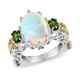 925 Sterling Silver Natural Opal Chrome Diopside Ring Jewelry Gift Size 7 Ct 4.3