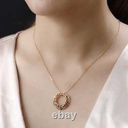 925 Sterling Silver Natural Orange Diamond Pendant Necklace Gift Size 20 Ct 1