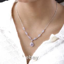 925 Sterling Silver Natural Pink Sapphire Necklace Jewelry Gift Size 18 Ct 2.9