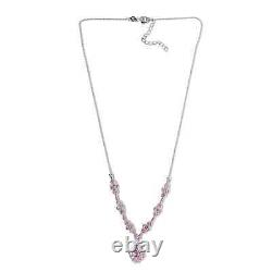 925 Sterling Silver Natural Pink Sapphire Necklace Jewelry Gift Size 18 Ct 2.9