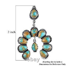 925 Sterling Silver Natural Turquoise Dangle Drop Earrings Jewelry Gift Ct 15.7