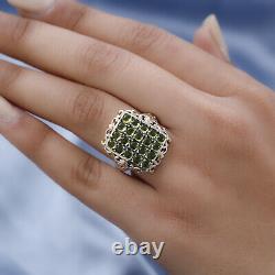 925 Sterling Silver Natural Vesuvianite Cluster Ring Jewelry Gift Size 10 Ct 3.9