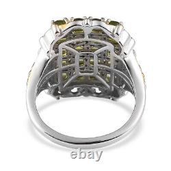 925 Sterling Silver Natural Vesuvianite Cluster Ring Jewelry Gift Size 10 Ct 3.9