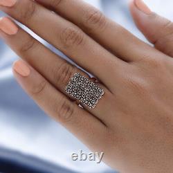925 Sterling Silver Natural White Diamond Cluster Ring Jewelry Gifts Ct 1