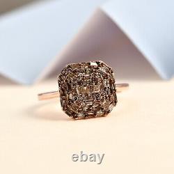 925 Sterling Silver Natural White Diamond Cluster Ring Jewelry Size 6 Ct 0.5