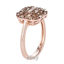925 Sterling Silver Natural White Diamond Cluster Ring Jewelry Size 6 Ct 0.5