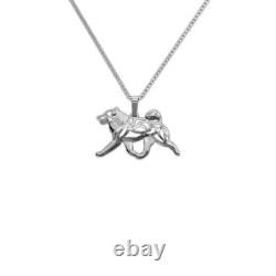 925 Sterling Silver Norwegian Elkhound Necklace Gift For Family Animal Jewelry