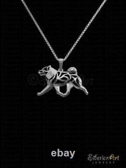 925 Sterling Silver Norwegian Elkhound Necklace Gift For Family Animal Jewelry