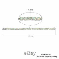 925 Sterling Silver Opal Tennis Bracelet Elegant Jewelry Gift Size 7.25 Ct 8.7