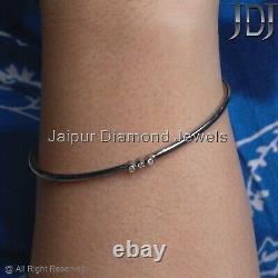 925 Sterling Silver Pave Diamond Cuff Bracelet Handmade Jewelry BRIDEMAIDS GIFT
