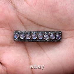 925 Sterling Silver Pave Diamond Rainbow Moonstone Spacer Jewelry Gift For Her