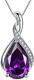 925 Sterling Silver Pendant Necklace Simulated Amethyst Birthstone Jewelry Gifts