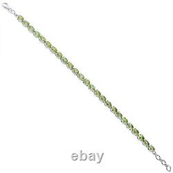 925 Sterling Silver Peridot Tennis Bracelet Fine Jewelry Gift For Christmas