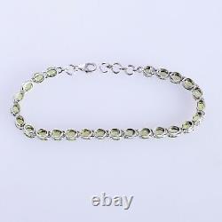 925 Sterling Silver Peridot Tennis Bracelet Fine Jewelry Gift For Christmas