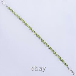 925 Sterling Silver Peridot Tennis Bracelet Fine Jewelry Gift For Christmas