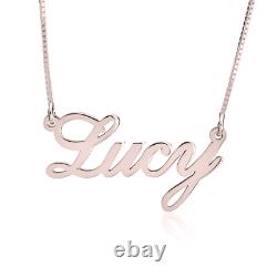 925 Sterling Silver Personalized Delicate Name Pendant Necklace Jewelry Gift