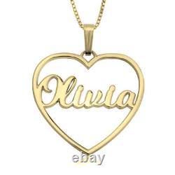 925 Sterling Silver Personalized Hollow Heart Name Necklace Custom Jewelry Gift