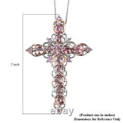 925 Sterling Silver Pink Sapphire Pendant Necklace Jewelry Gift Size 20 Ct 4.9