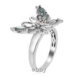 925 Sterling Silver Platinum Over Alexandrite Butterfly Ring Jewelry Gift Ct 1