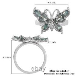 925 Sterling Silver Platinum Over Alexandrite Butterfly Ring Jewelry Gift Ct 1