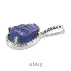 925 Sterling Silver Platinum Over Blue Tanzanite Pendant Jewelry Gift Ct 4.5