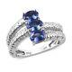 925 Sterling Silver Platinum Over Blue Tanzanite Ring Jewelry Gift Size 6 Ct 0.7