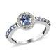 925 Sterling Silver Platinum Over Blue Tanzanite Ring Jewelry Gift Size 7 Ct 1