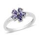 925 Sterling Silver Platinum Over Blue Tanzanite Ring Jewelry Gift Size 8 Ct 1.3